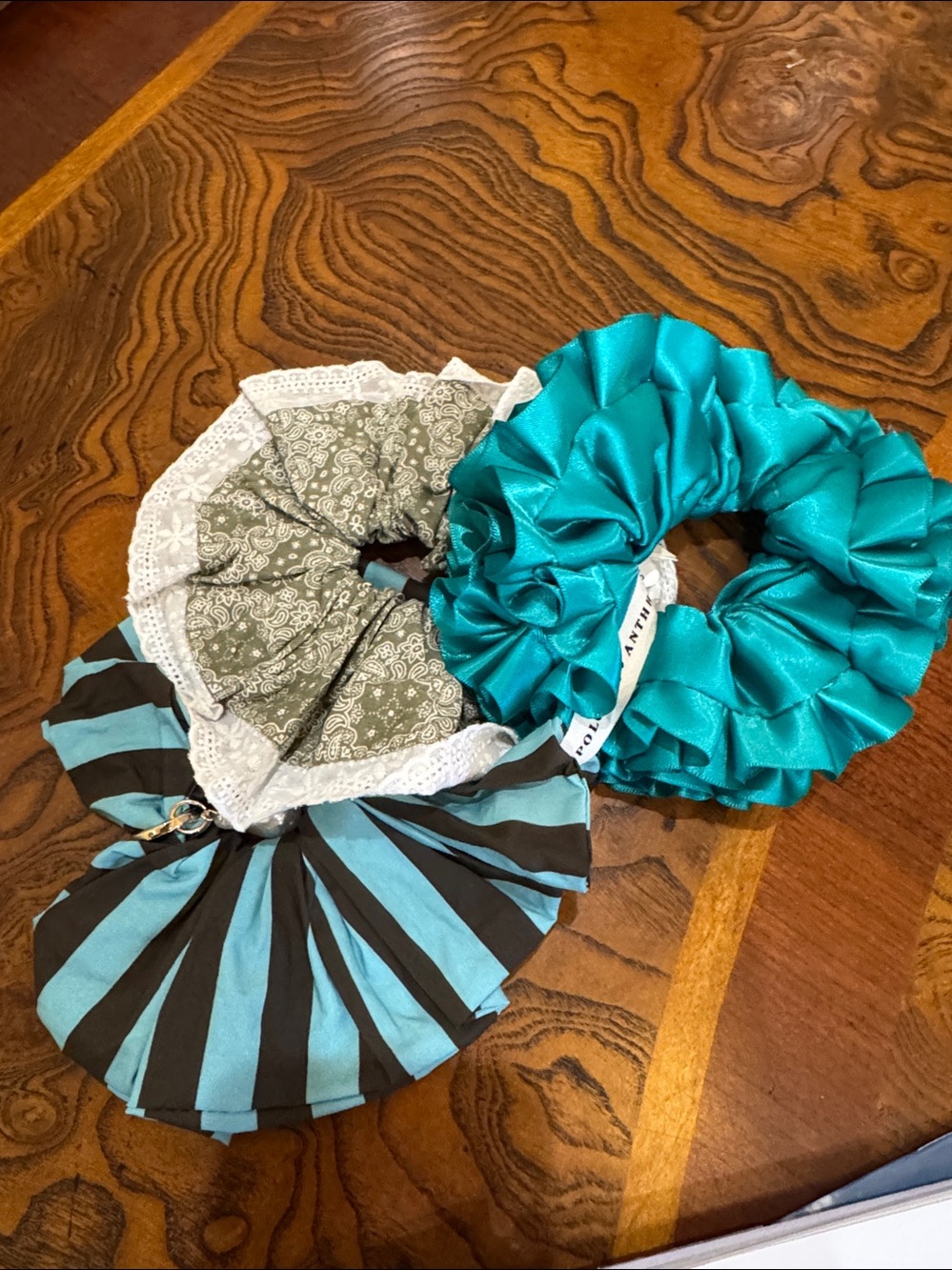 Anthropologie Textured Scrunchies, Set of 3